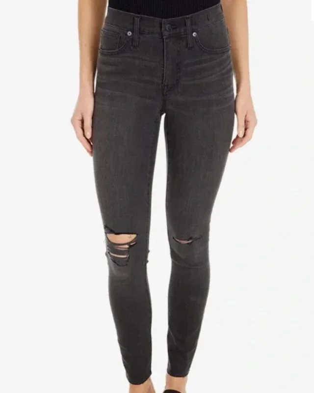 "9" High-Rise Skinny" Jeans Casual Wide-Legged Denim Jeans