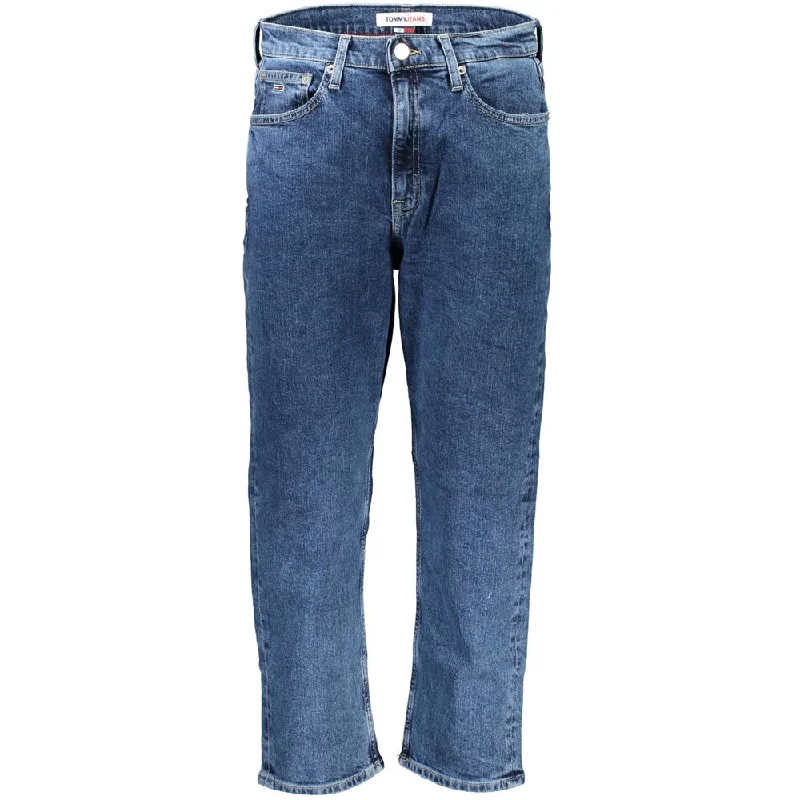 Blue Cotton Jeans & Pant Fashionable Frayed Hem Denim