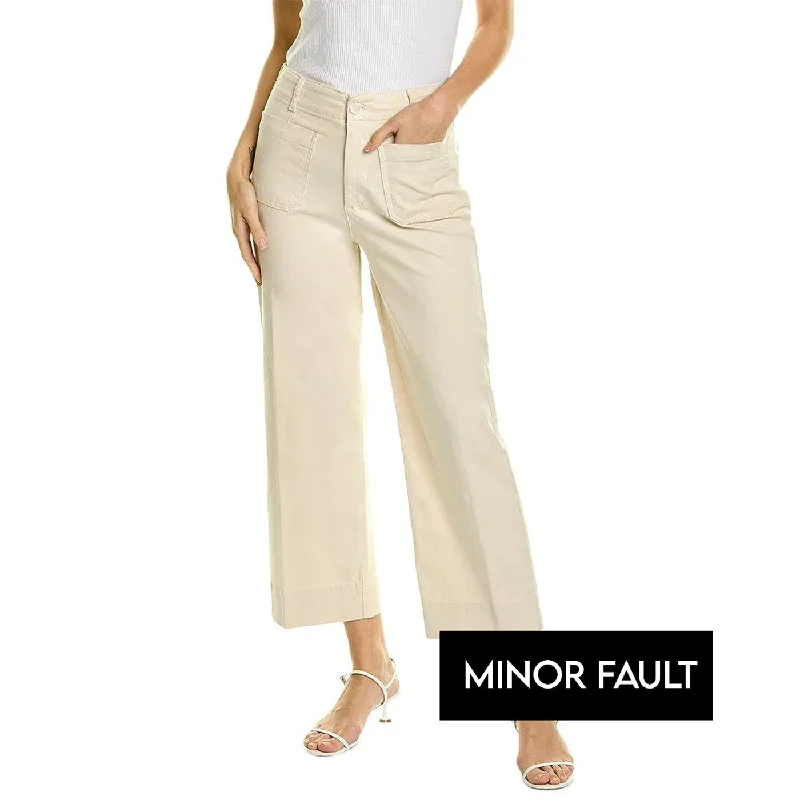 (Minor Fault) Twill Wide Leg Jeans Fashionable Cropped Denim Jeans