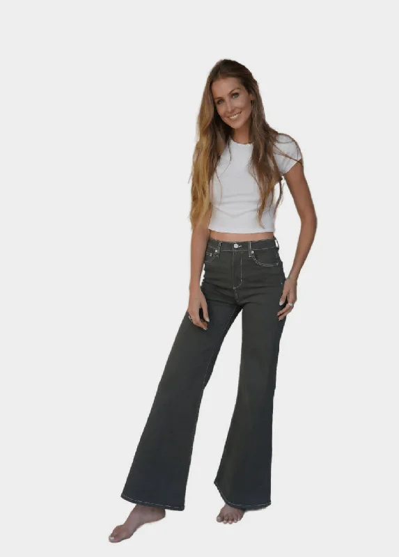 Cynthia Jean Olive Cozy Relaxed Fit Jeans