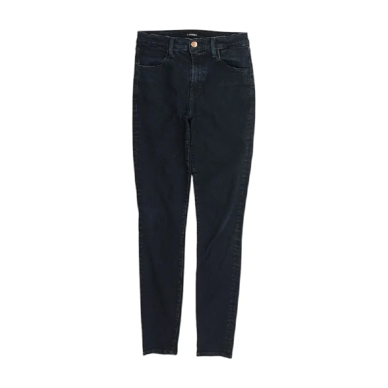 Indigo Solid Jeans Trendy Paperbag Waist Jeans