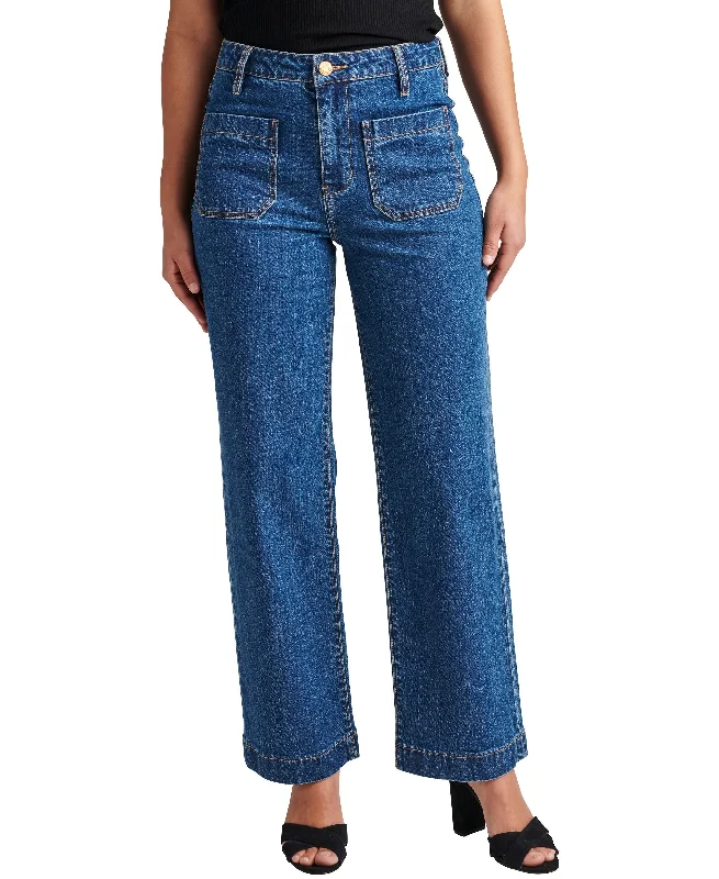 Jeans Women's Sophia High Rise Ankle Wide Leg Jeans Comfortable Zip-Fly Denim Jeans