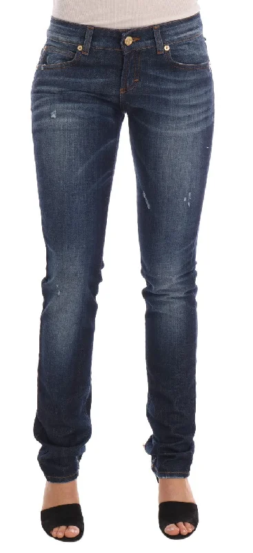 John Galliano Stylish Skinny Low Rise Denim Jeans Casual Straight-Leg Jeans