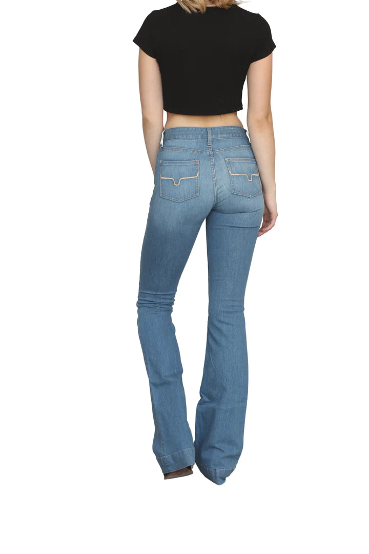 Kimes Ranch Lola Soho Fade Jeans - Blue - 30", 32", 34" and 36" Leg Comfortable Folded Hem Jeans