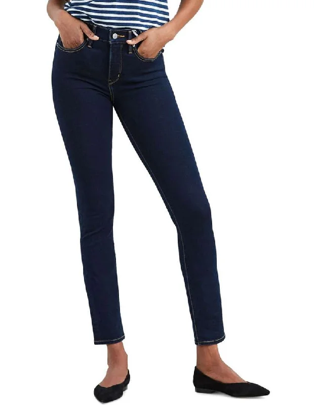 Levis 312 Ladies Shaping Slim Jeans 32 Leg Open Ocean Stylish Paperbag Waist Denim