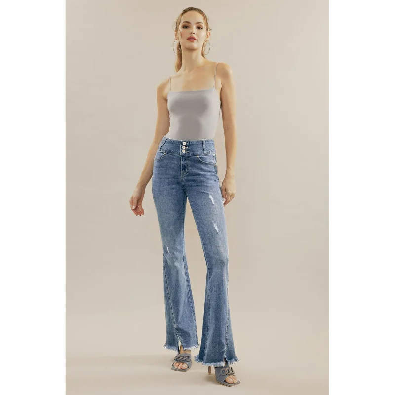 Kancan Miranda Ultra High Rise Flare Jeans Comfortable Full-Length Denim Jeans