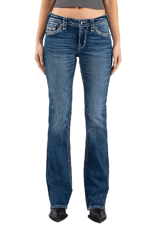 Rock Revival Women's "Talisa" S202 Skinny Denim Jeans Elegant Tapered Leg Denim