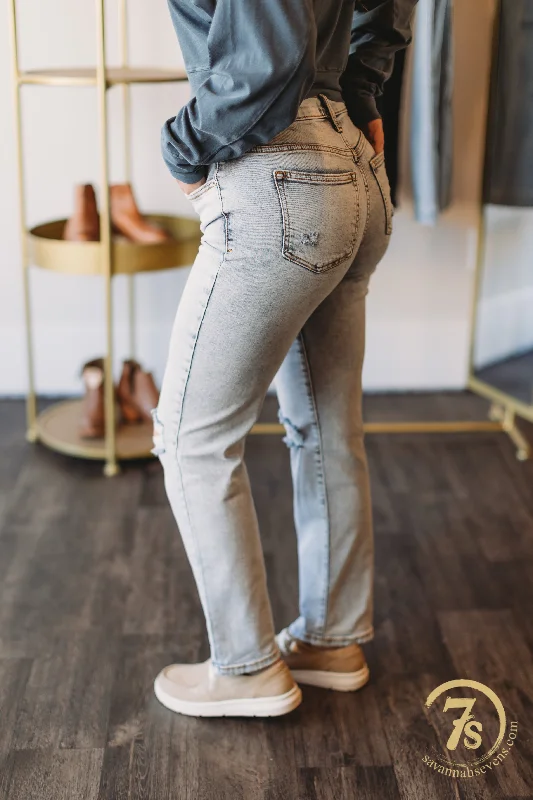 The Sarasota Premier Rise Straight Crop Jean (Final Sale) Elegant Raw Hem Jeans