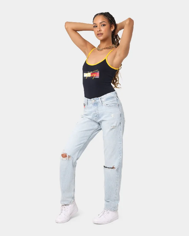 Tommy Jeans Logo Bodysuit Desert Sky Trendy Low-Rise Bootcut Jeans