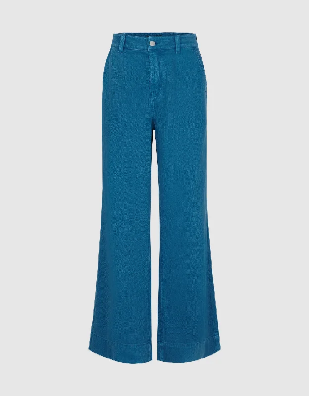 Wide-Leg Jeans Comfortable Full-Length Denim Jeans