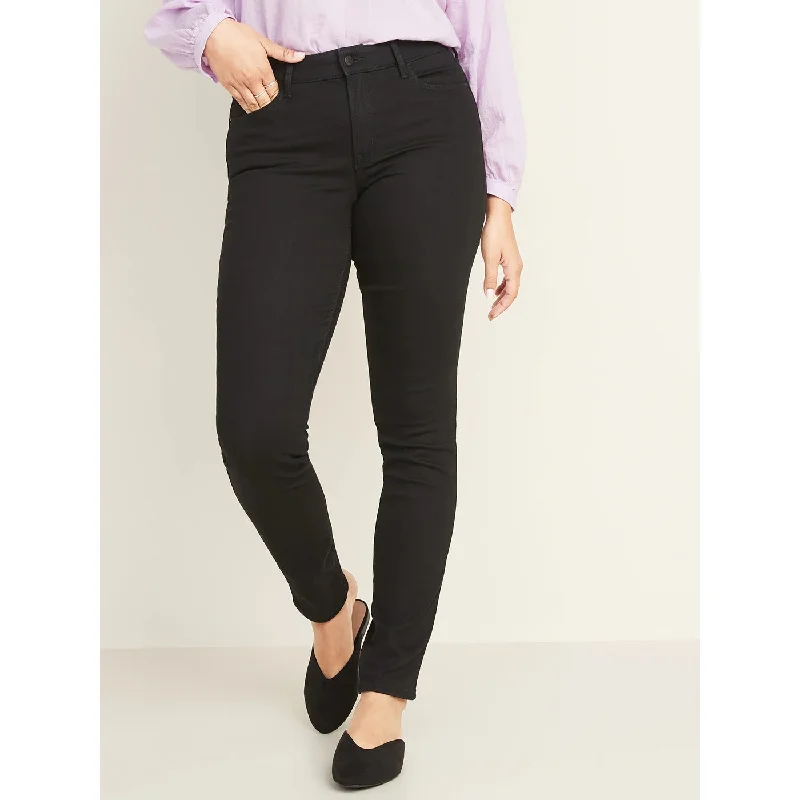 ON Mid-Rise Skinny Black Jeans Trendy Wide-Leg High-Waist Denim