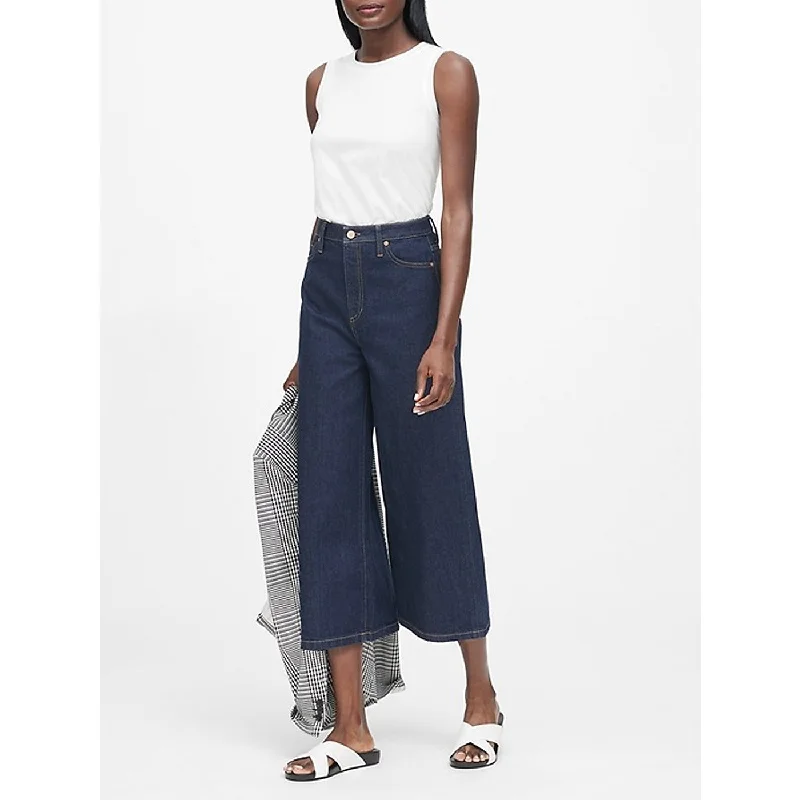 Rinse Wash Culotte Jeans Chic Vintage-Inspired Denim Jeans