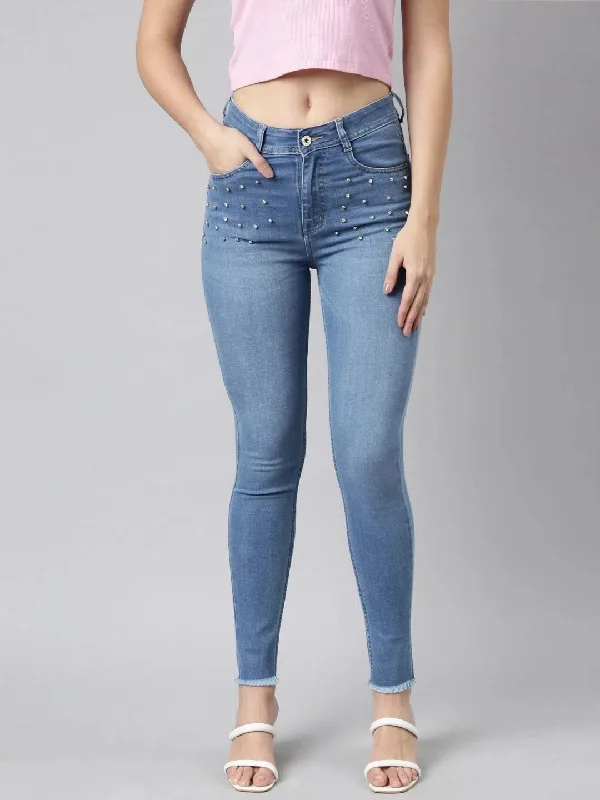 Women Skinny Fit Denim Blue Jean-LT-105535-Blue Trendy Classic Fit Jeans