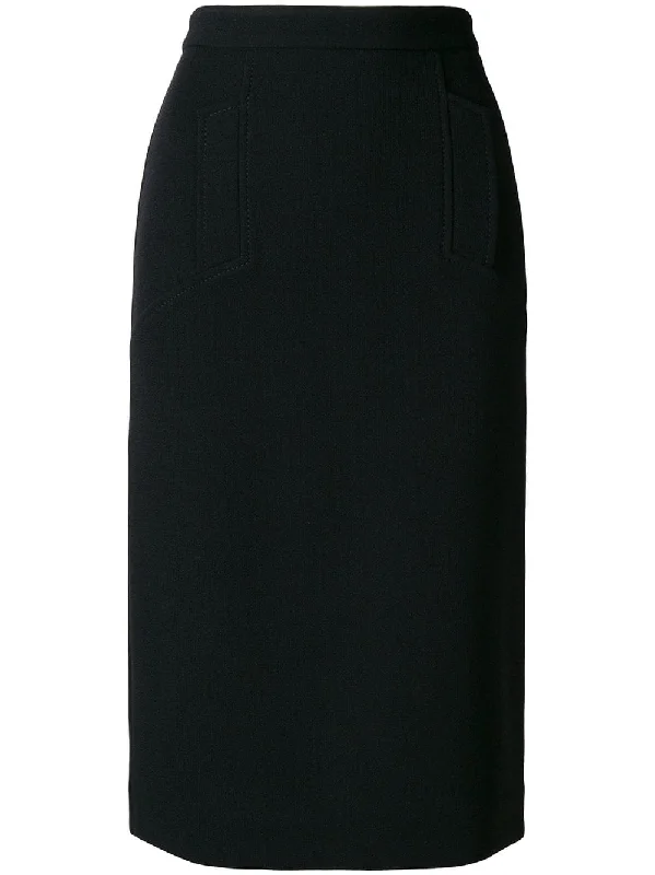 straight-fit midi skirt silk skirt lustrous