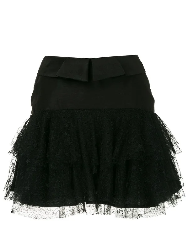 Estrellas Ruffle Mini skirt lace skirt romantic