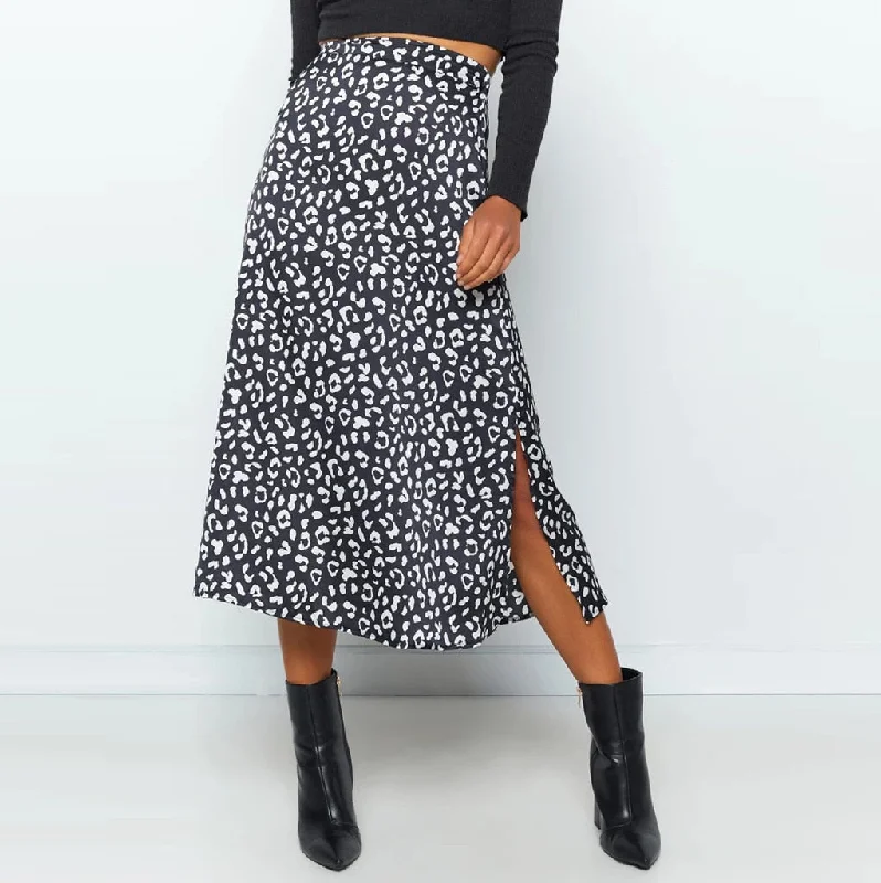 2020 Summer Women Skirt Fashion leopard print high waist skirts womens leopard midi Calf skirt punk streetwear korean style#0117 cashmere skirt soft