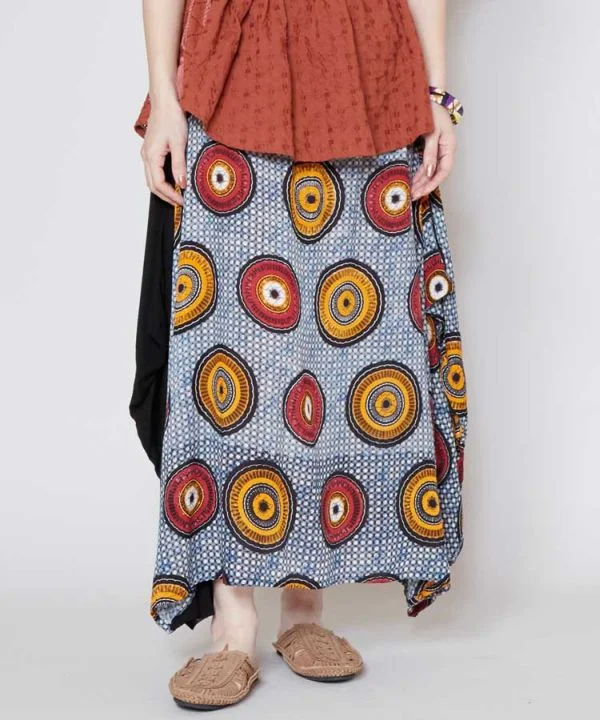 Kitenge Pattern Versatile Skirt ribbed skirt waist