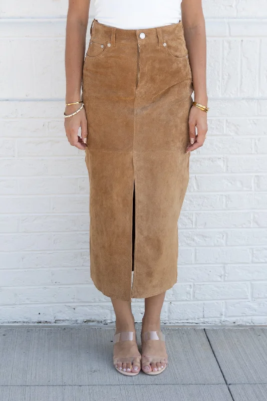 NORA SUEDE MAXI SKIRT wool skirt thick