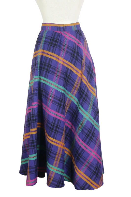 90s Counterparts Purple Plaid Skirt       w28 denim skirt classic