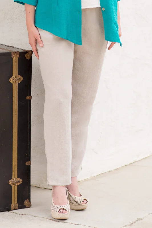 AAPT09 - Classic Tapered Linen Pant Cozy Maternity Pants