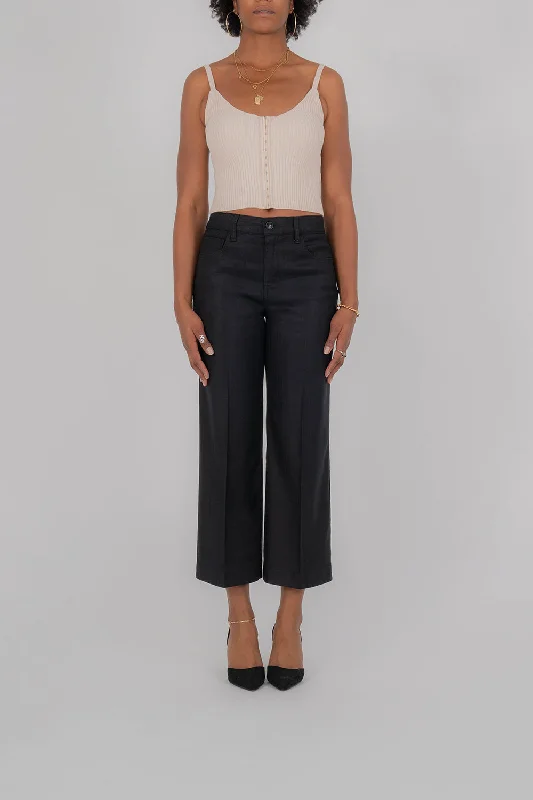 Annabelle Five-Pocket Wide Leg Pant by Level 99 in Black Comfy Athletic Pants