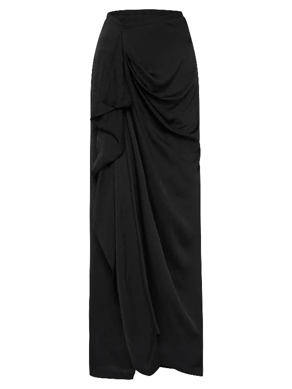 Ardea Draped Skirt button skirt front