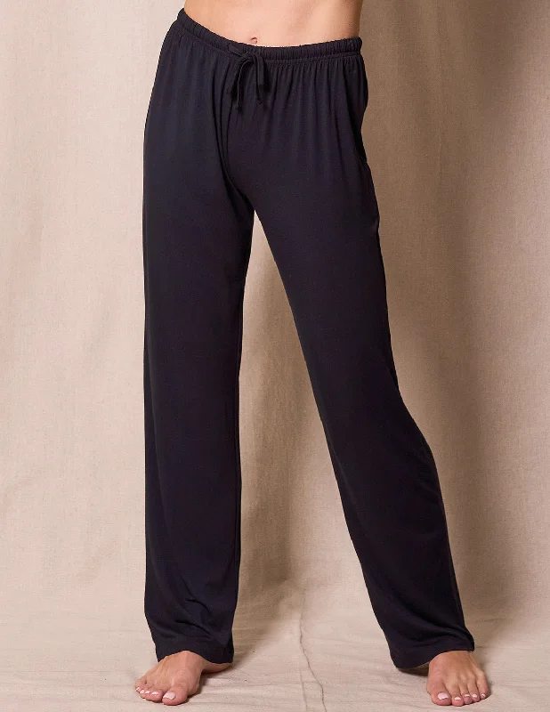 Bamboo Sleep Pants - Black High-Waist Trousers