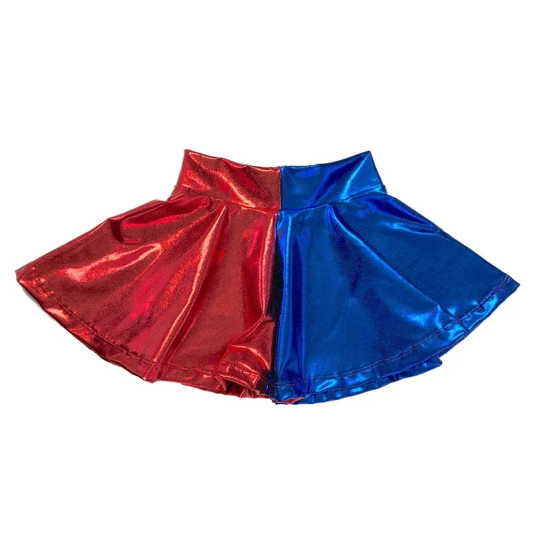 Children's Harley Quinn Metallic Skater Skirt spandex blend skirt