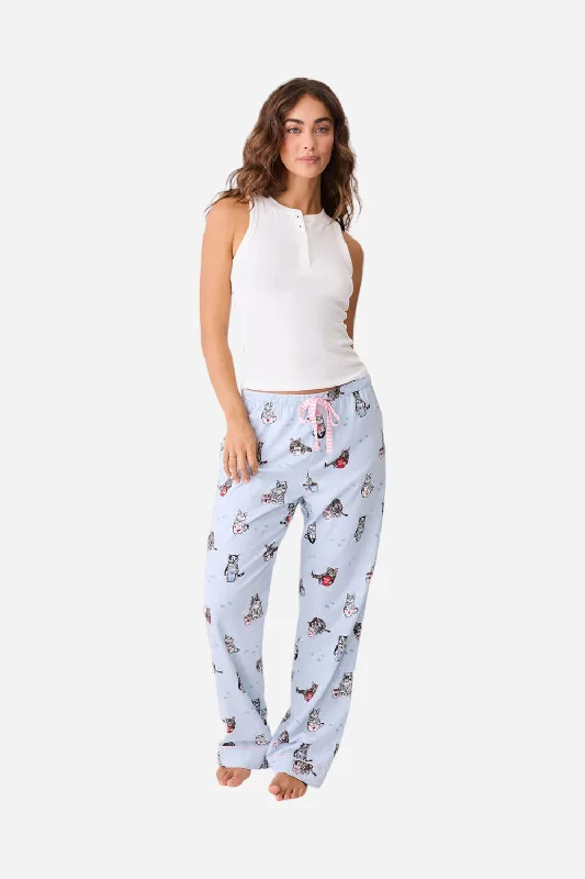 PJ Salvage Coffee & Cat Naps Flannel Pant Soft Sweatpants Style