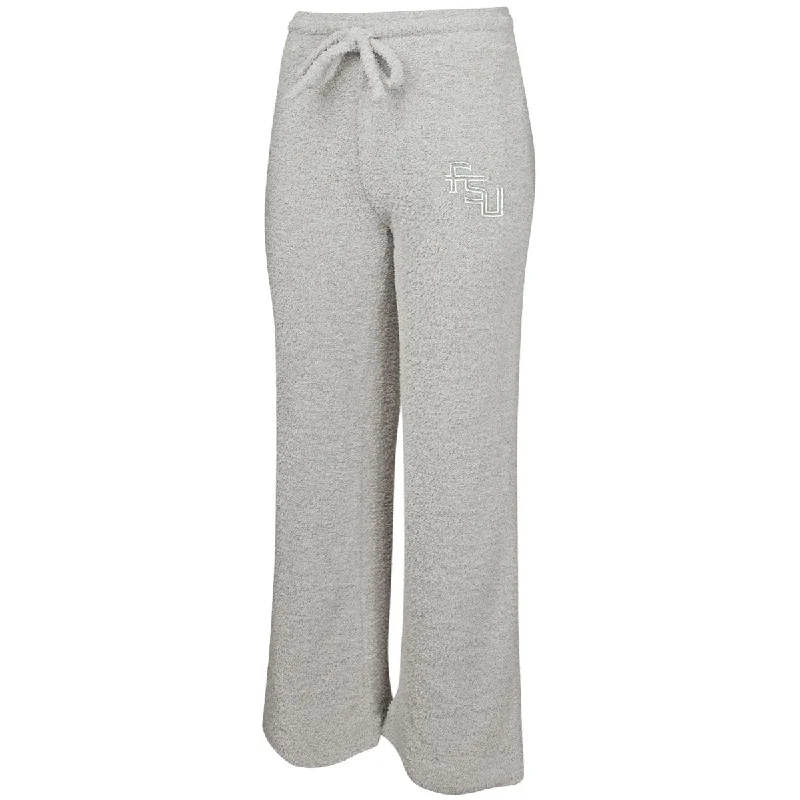 Concept Sports Women's Stacked FSU Chenille Pant - Grey Fashionable Button-Up Pants