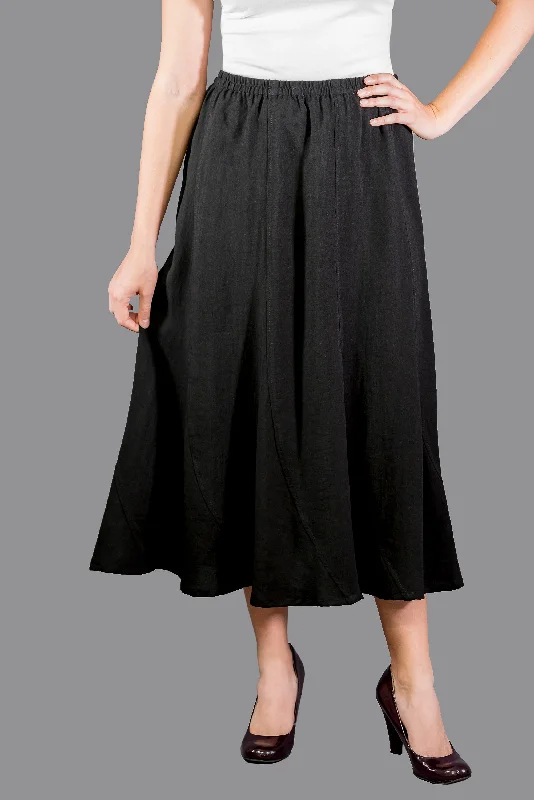 AASK11 - Curved Panels Linen Skirt chiffon skirt delicate