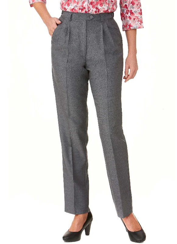 COLERAINE PLEATED PANT - GREY Elegant Dress Pants