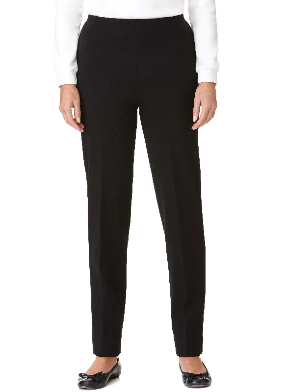 MARYBOROUGH PULL ON PONTI PANT - BLACK Stretch Fit Pants