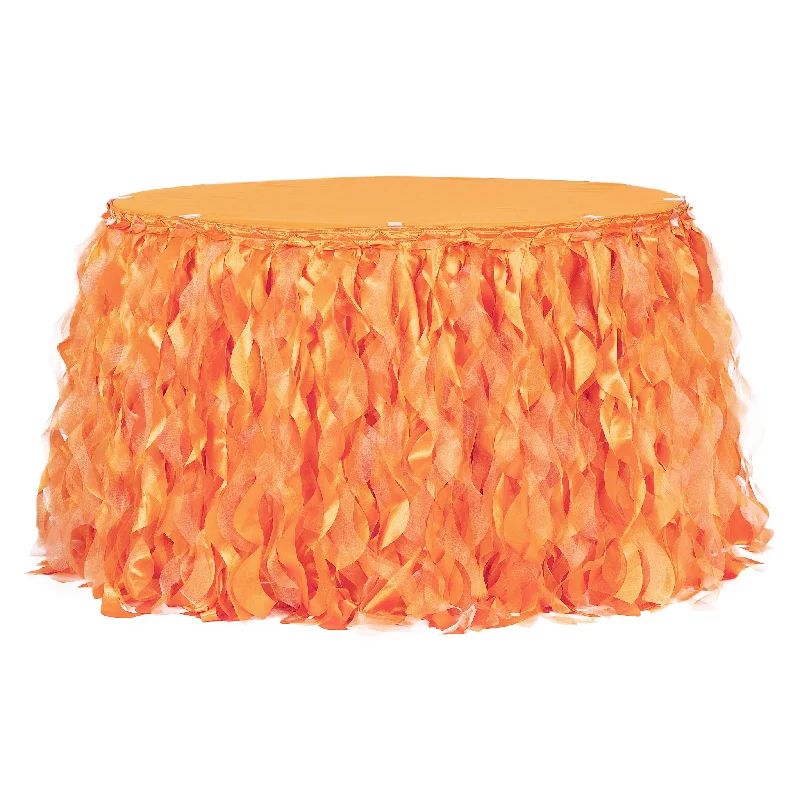 Curly Willow 14ft Table Skirt - Orange summer skirt style