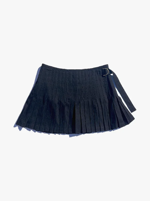 Devon Skort - Black velvet skirt plush