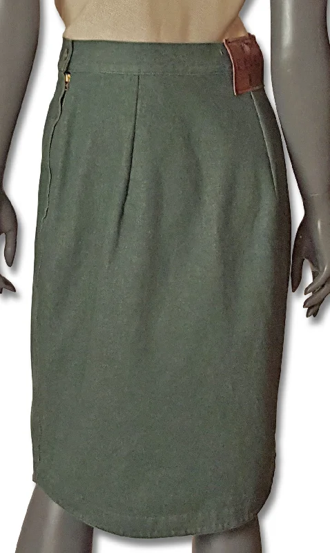 Fendi Vintage Green Denim Skirt lace skirt feminine