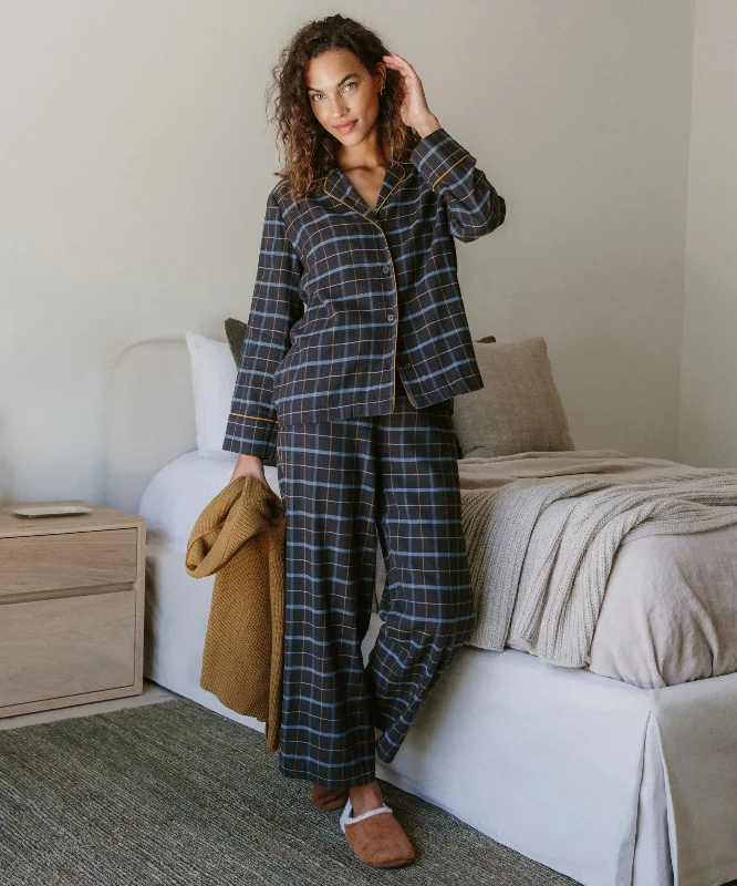 Flannel Pajama Pant Elegant High-Waist Pants