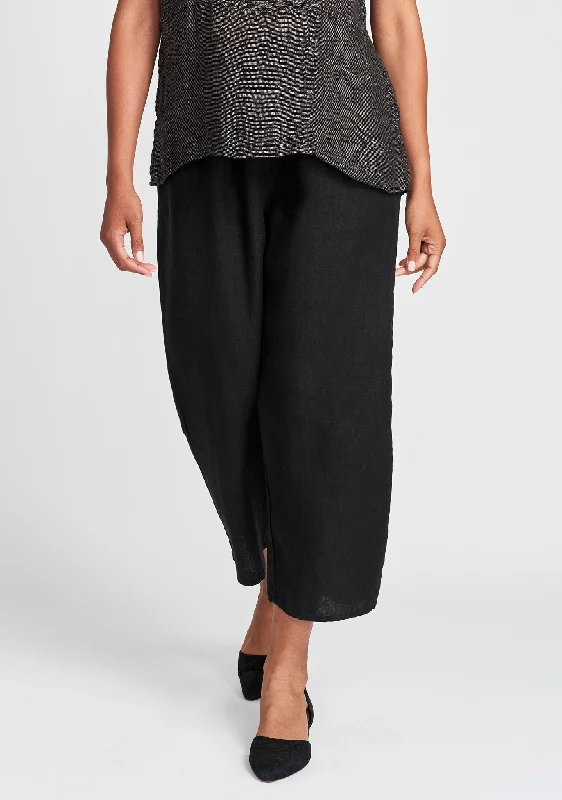 Floods - Linen Pants With Elastic Waist - FINAL SALE Cozy Full-Length Pants