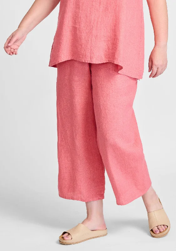 Floods - Linen Pants With Elastic Waist - FINAL SALE Comfortable Denim Trousers