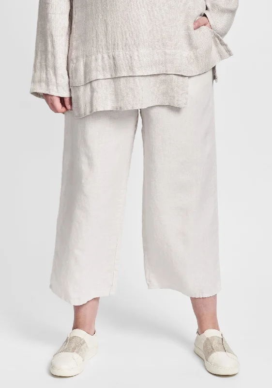 Floods - Linen Pants With Elastic Waist - FINAL SALE Relaxed Lounge Trousers