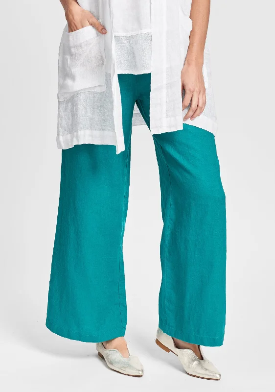 Flowing Pant - Linen Pants With Elastic Waist - FINAL SALE Classic Straight Pants