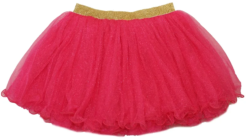 Gold Elastic Hot Pink Tutu Skirt spandex blend skirt