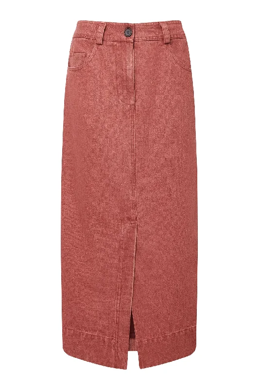 GRACE SKIRT - Red Wash breathable skirt fabric