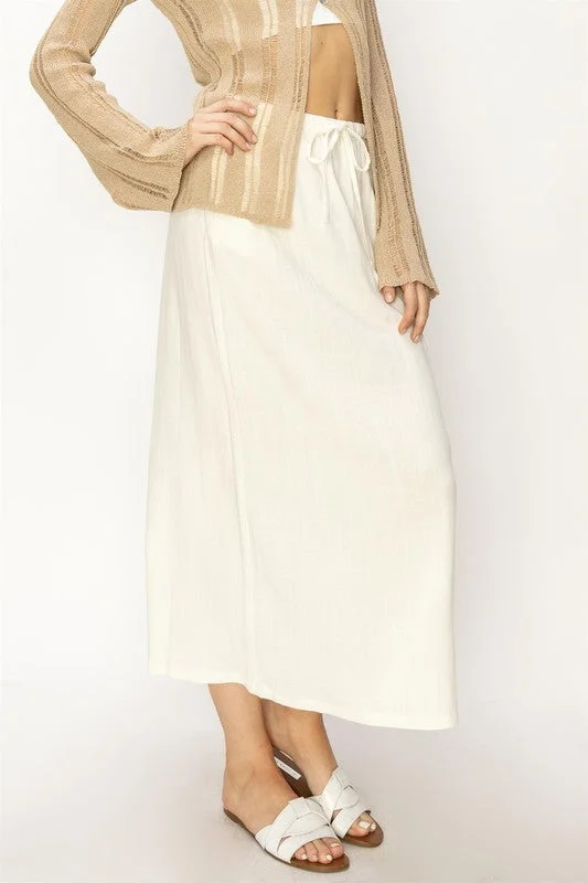 LINEN MIDI SKIRT chiffon skirt airy