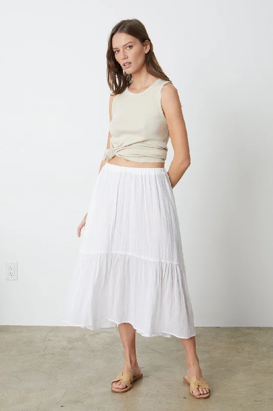 MCKENNA COTTON GAUZE TIERED SKIRT summer skirt style