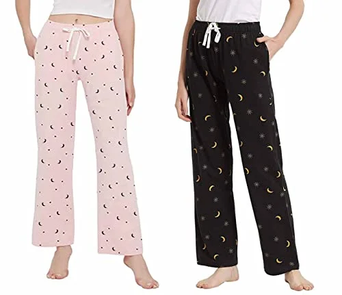 MNOP Women's Premium Cotton Pyjama Pant With Pockets Relaxed Linen Pants