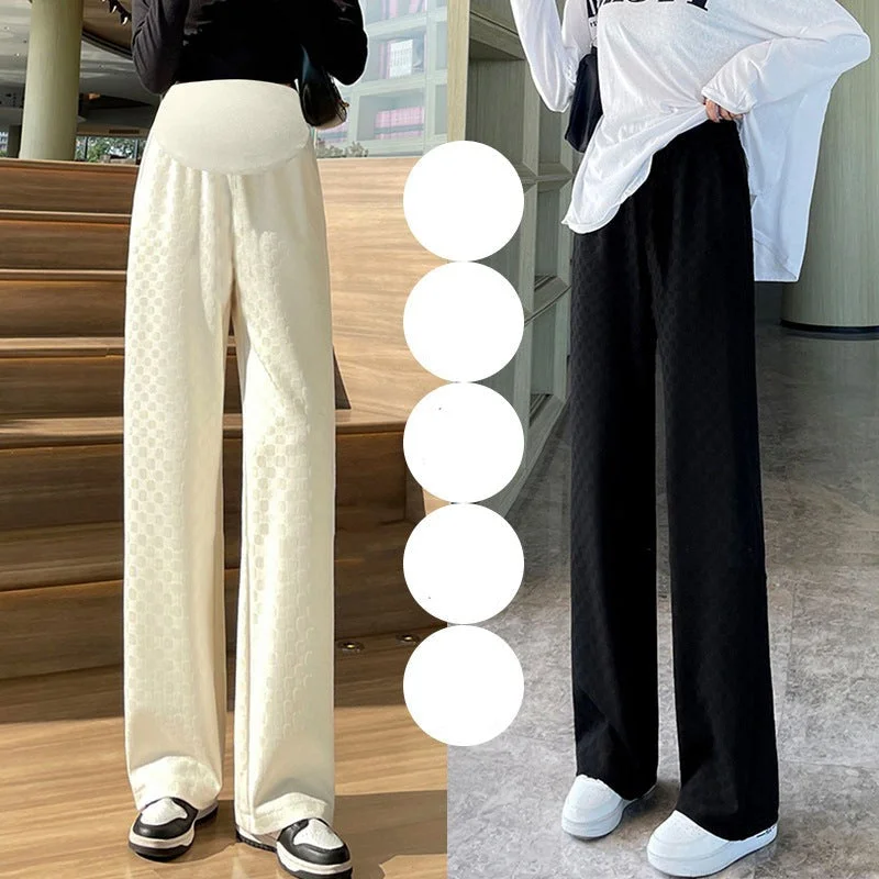 NiDELL Maternity Pants Fall and Winter Outer Wear . New Pregnant Women's Pants Wide Leg Pants Mopping Floor Drooping Straight Pants Autumn and Winter Clothing Comfy Cargo Trousers