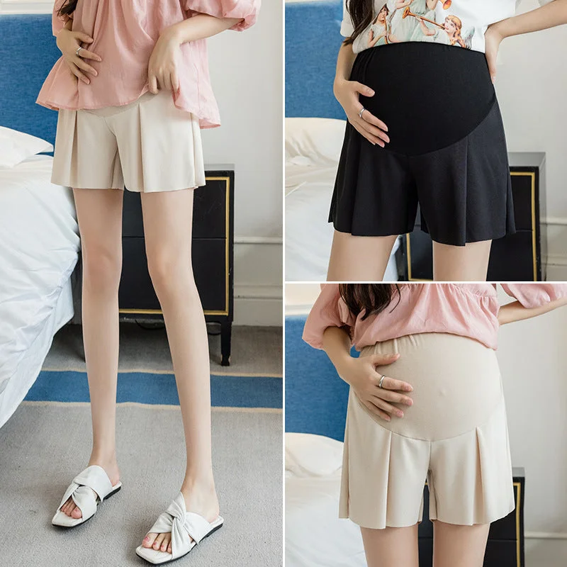 NiDELL: Pregnant Women’s Elegant Wide Leg Short pants for Summer Stylish Elastic Waist Pants