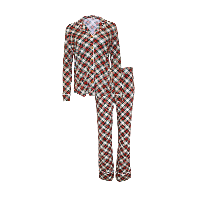 Posh Peanut Women's Long Sleeve & Relaxed Long Pajama Pants in Marqui Classic Flared Pants