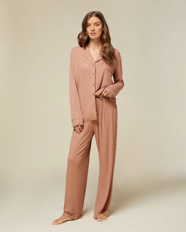 Pull On Wide Leg Pajama Pant Comfortable Fleece Pants